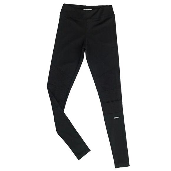 Nuyu XS Black High Waist Full Length Mesh Panel Athletic Workout Yoga Legging - Picture 6 of 10